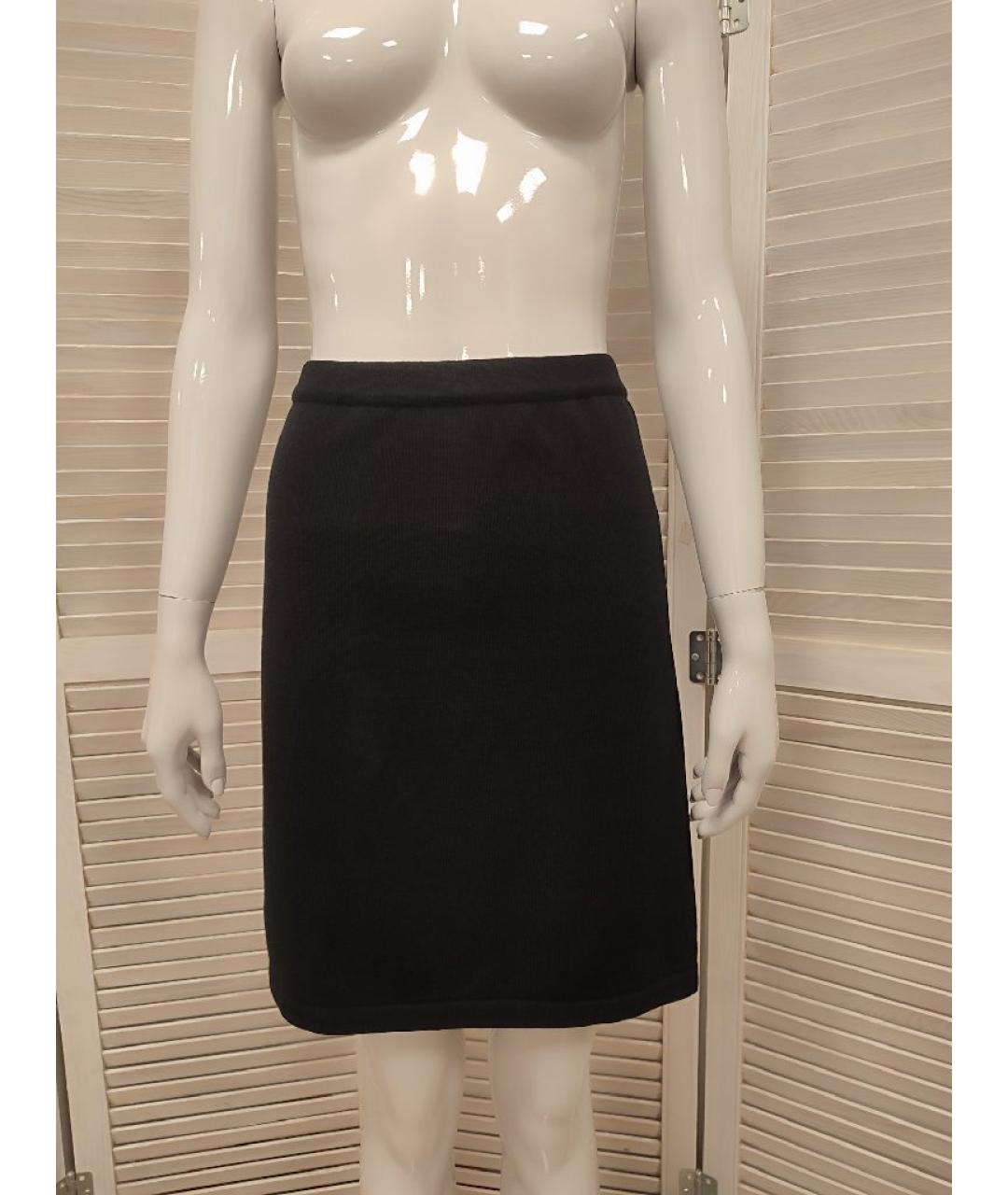WOLFORD Черная шерстяная юбка миди, фото 8