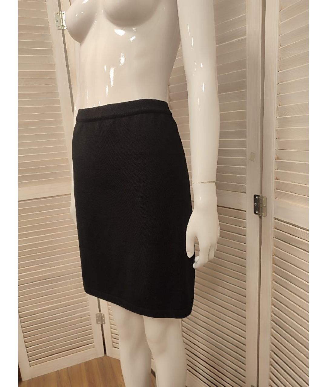 WOLFORD Черная шерстяная юбка миди, фото 5