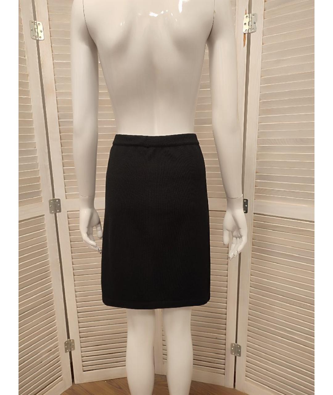WOLFORD Черная шерстяная юбка миди, фото 2