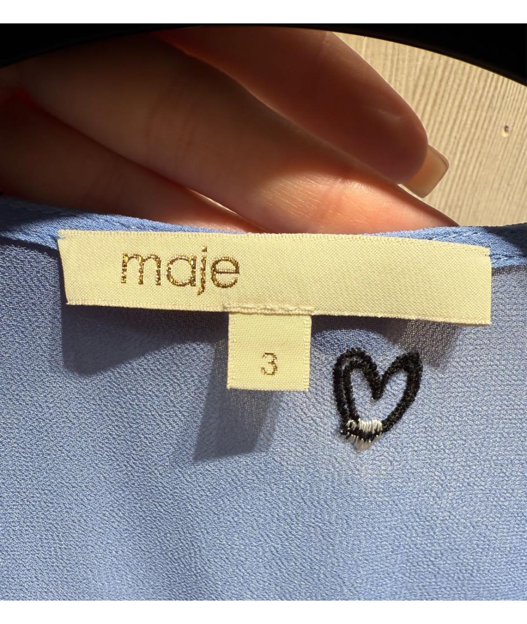 MAJE Голубое повседневное платье, фото 3