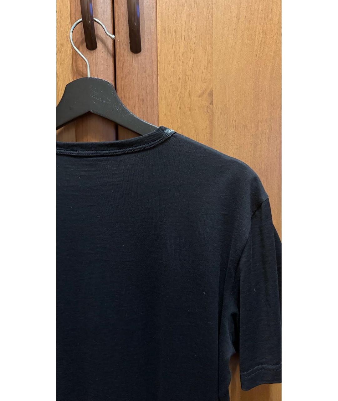 DOLCE&GABBANA Черная хлопковая футболка, фото 3