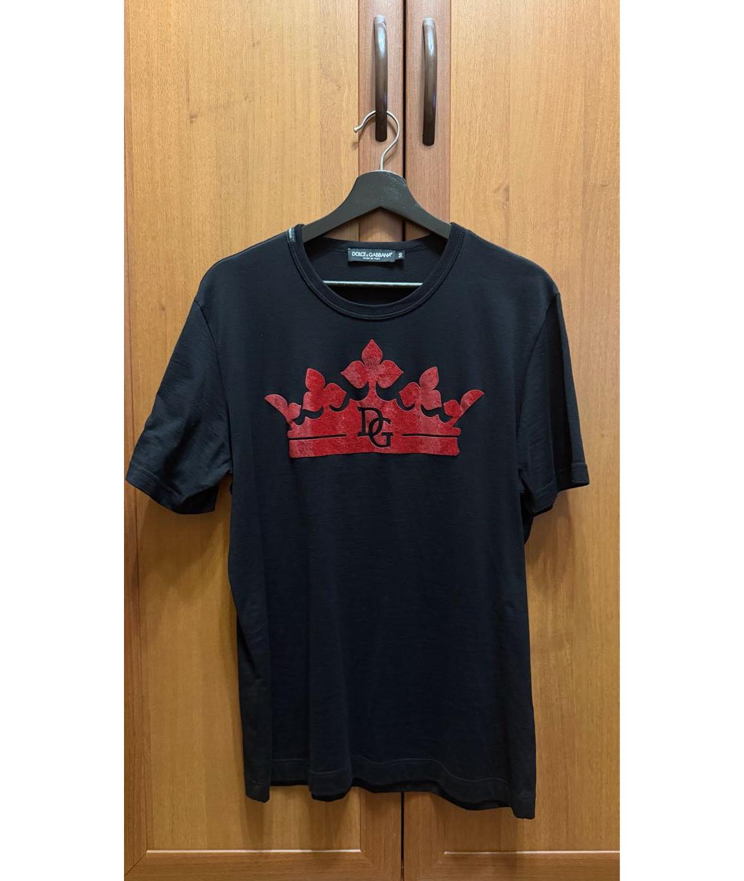 DOLCE&GABBANA Черная хлопковая футболка, фото 6