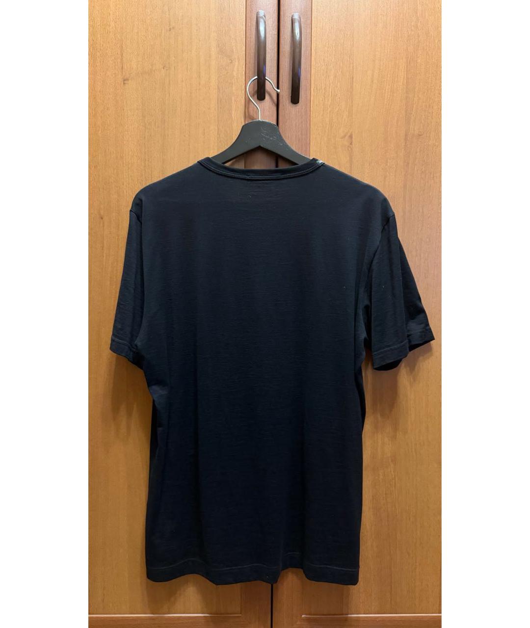 DOLCE&GABBANA Черная хлопковая футболка, фото 2