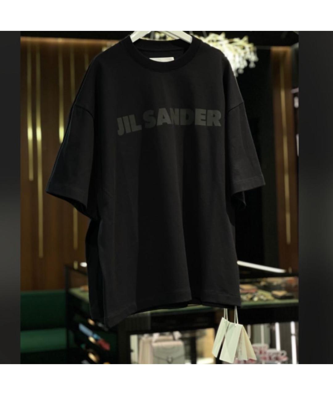 JIL SANDER Черная хлопковая футболка, фото 3