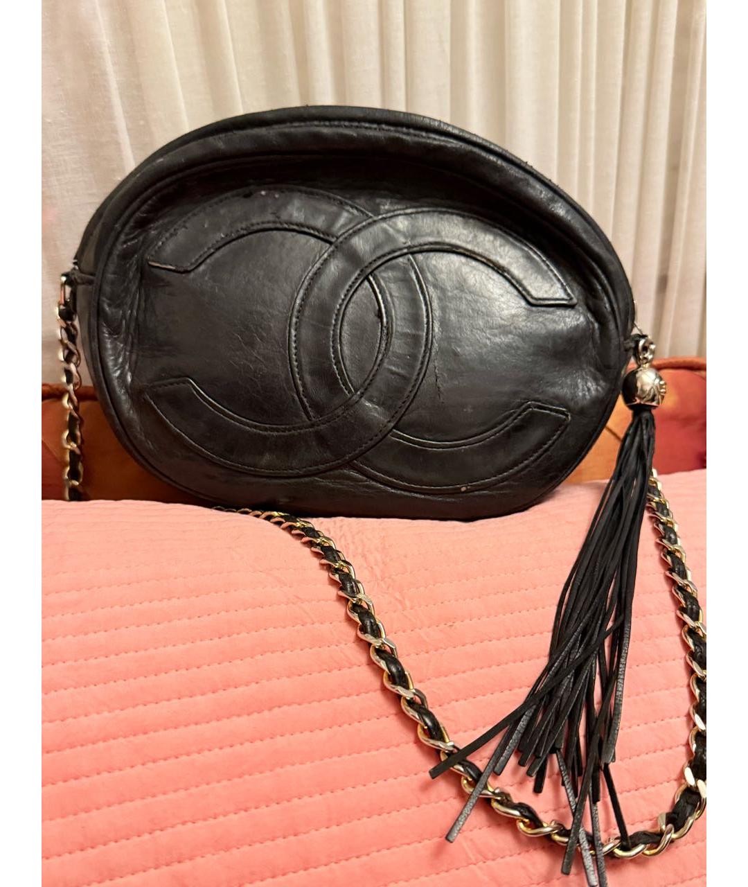 CHANEL Черная кожаная сумка через плечо, фото 2