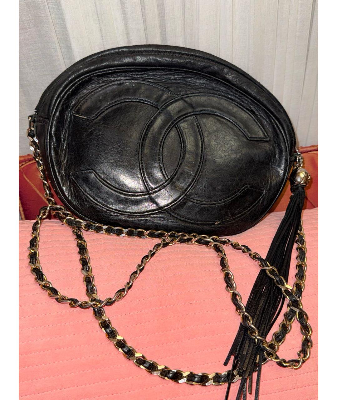 CHANEL Черная кожаная сумка через плечо, фото 5