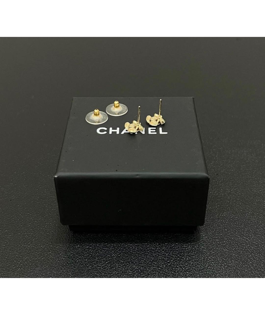 CHANEL Золотые металлические серьги, фото 3