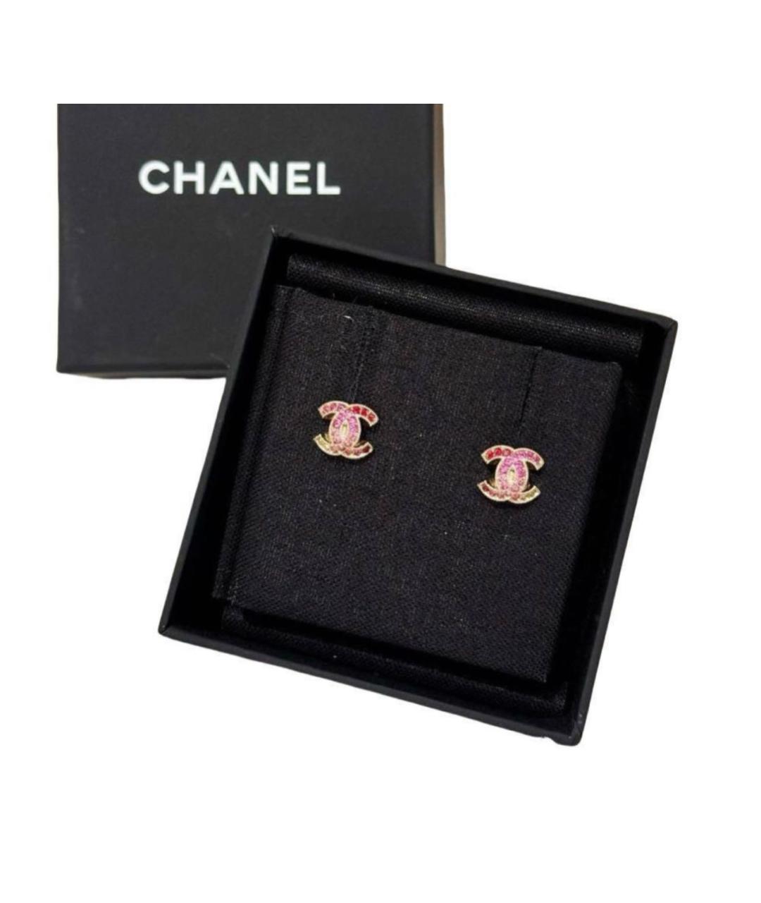 CHANEL Золотые металлические серьги, фото 2