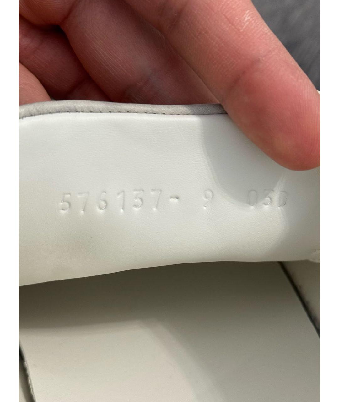 GUCCI Бежевые кожаные низкие кроссовки / кеды, фото 6