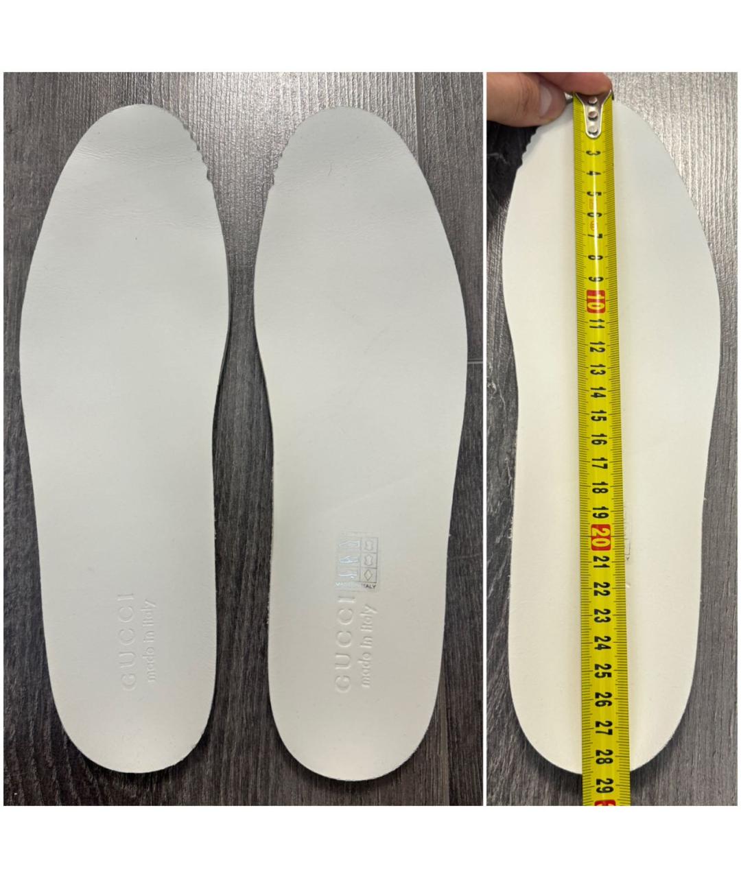 GUCCI Бежевые кожаные низкие кроссовки / кеды, фото 8