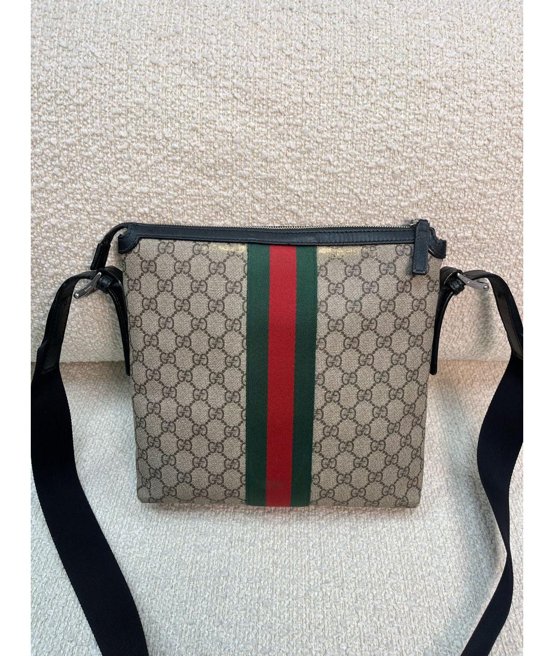 GUCCI Бежевая тканевая сумка на плечо, фото 3