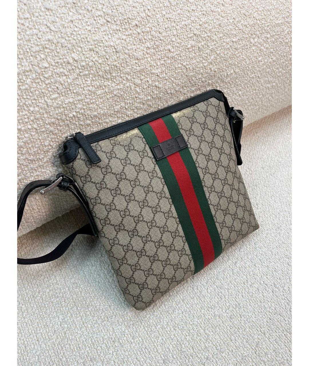 GUCCI Бежевая тканевая сумка на плечо, фото 2