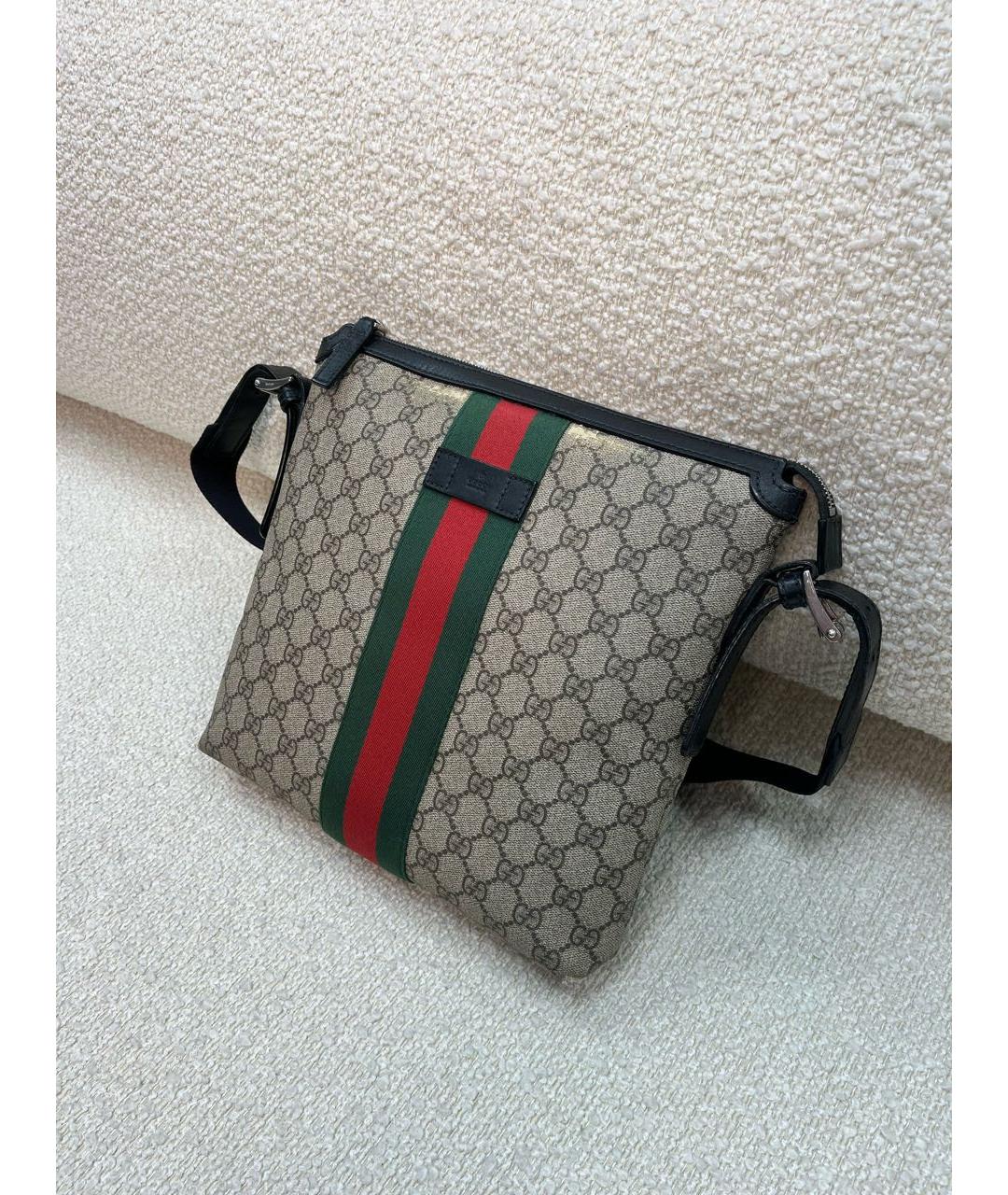 GUCCI Бежевая тканевая сумка на плечо, фото 5
