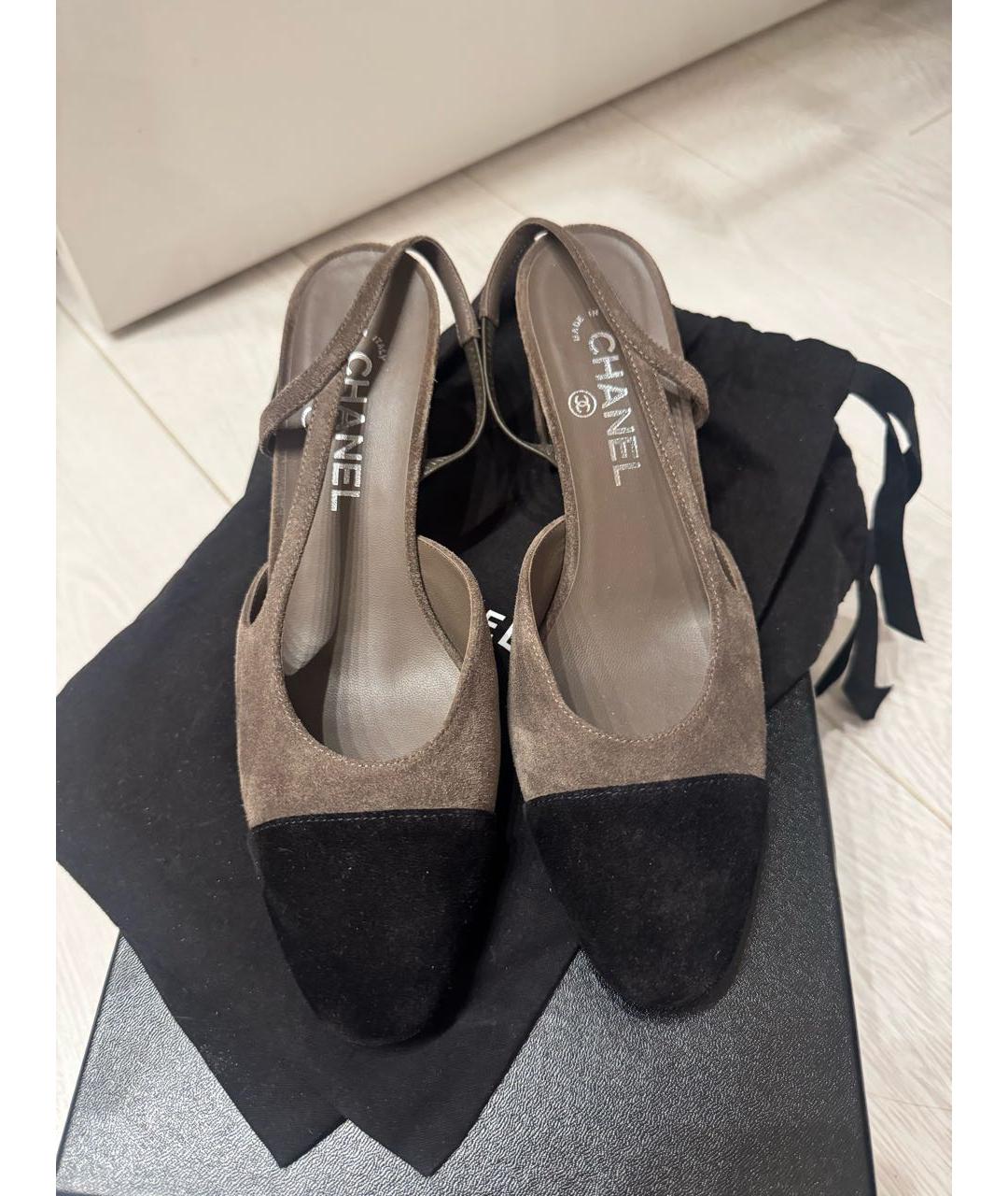 CHANEL Серые замшевые туфли, фото 3