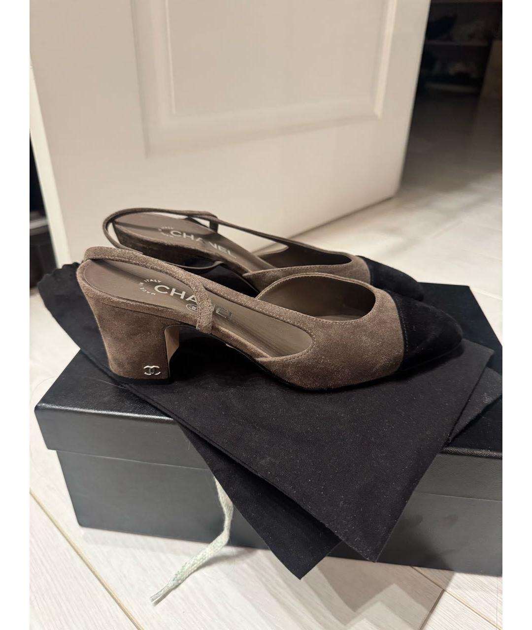 CHANEL Серые замшевые туфли, фото 2