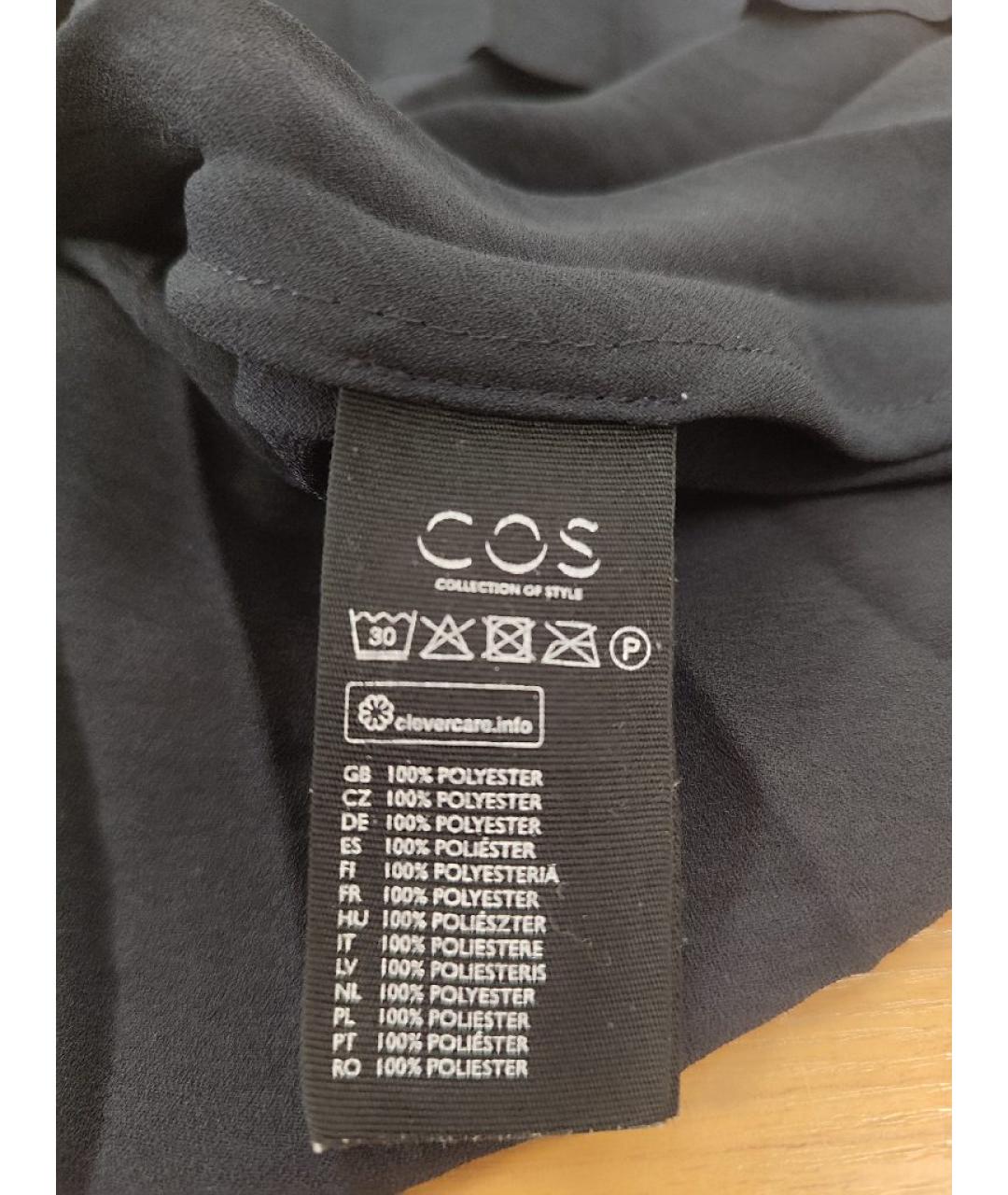 COS Темно-синяя полиэстеровая блузы, фото 8