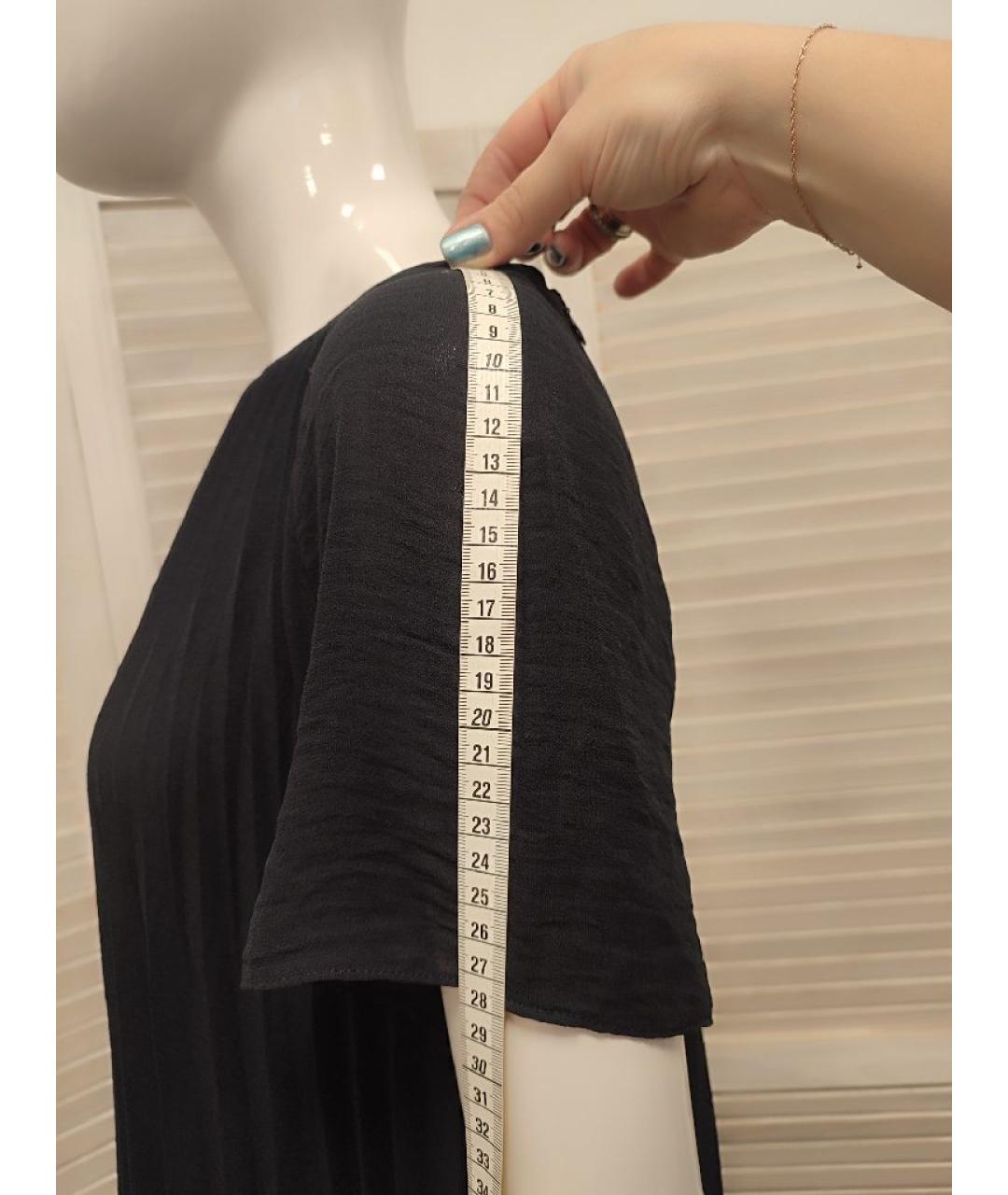 COS Темно-синяя полиэстеровая блузы, фото 6