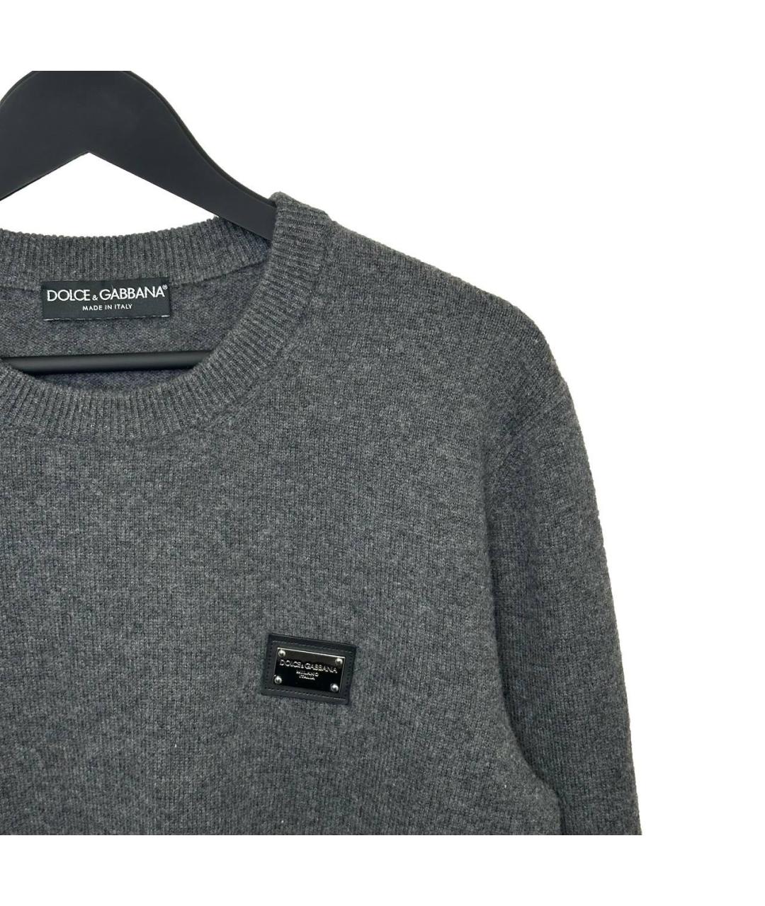 DOLCE&GABBANA Антрацитовый шерстяной джемпер / свитер, фото 2