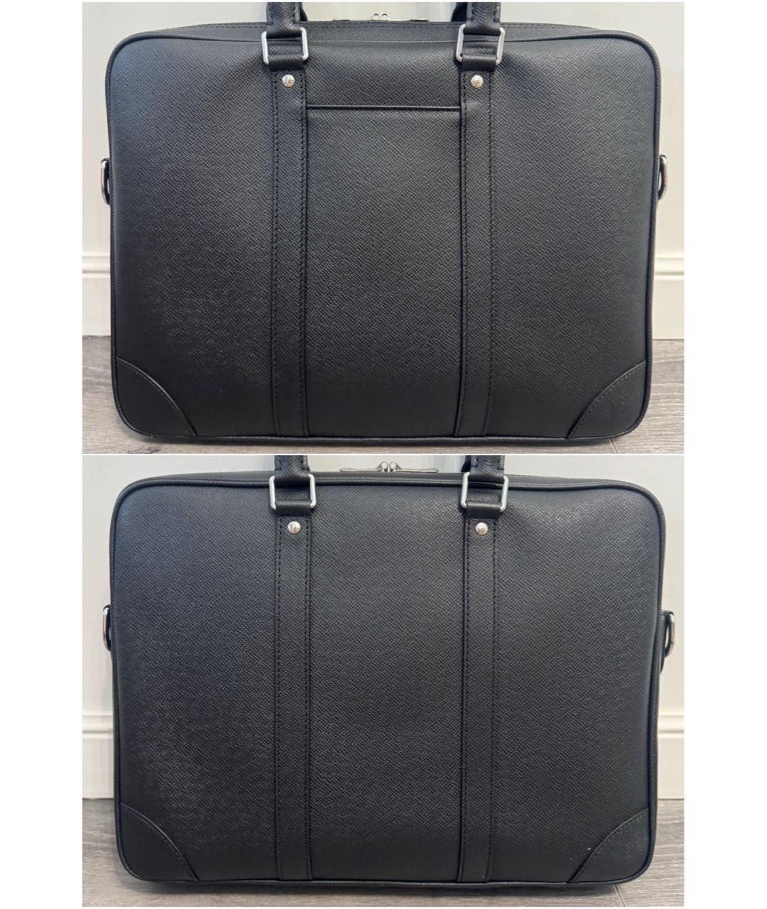 LOUIS VUITTON Черный кожаный портфель, фото 2