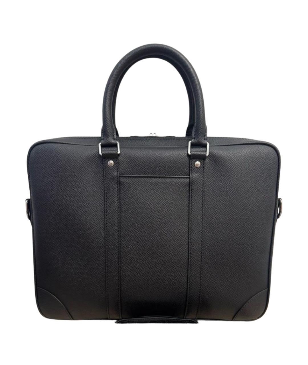 LOUIS VUITTON Черный кожаный портфель, фото 1