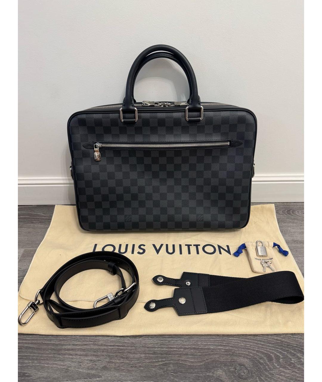 LOUIS VUITTON Черный портфель, фото 9