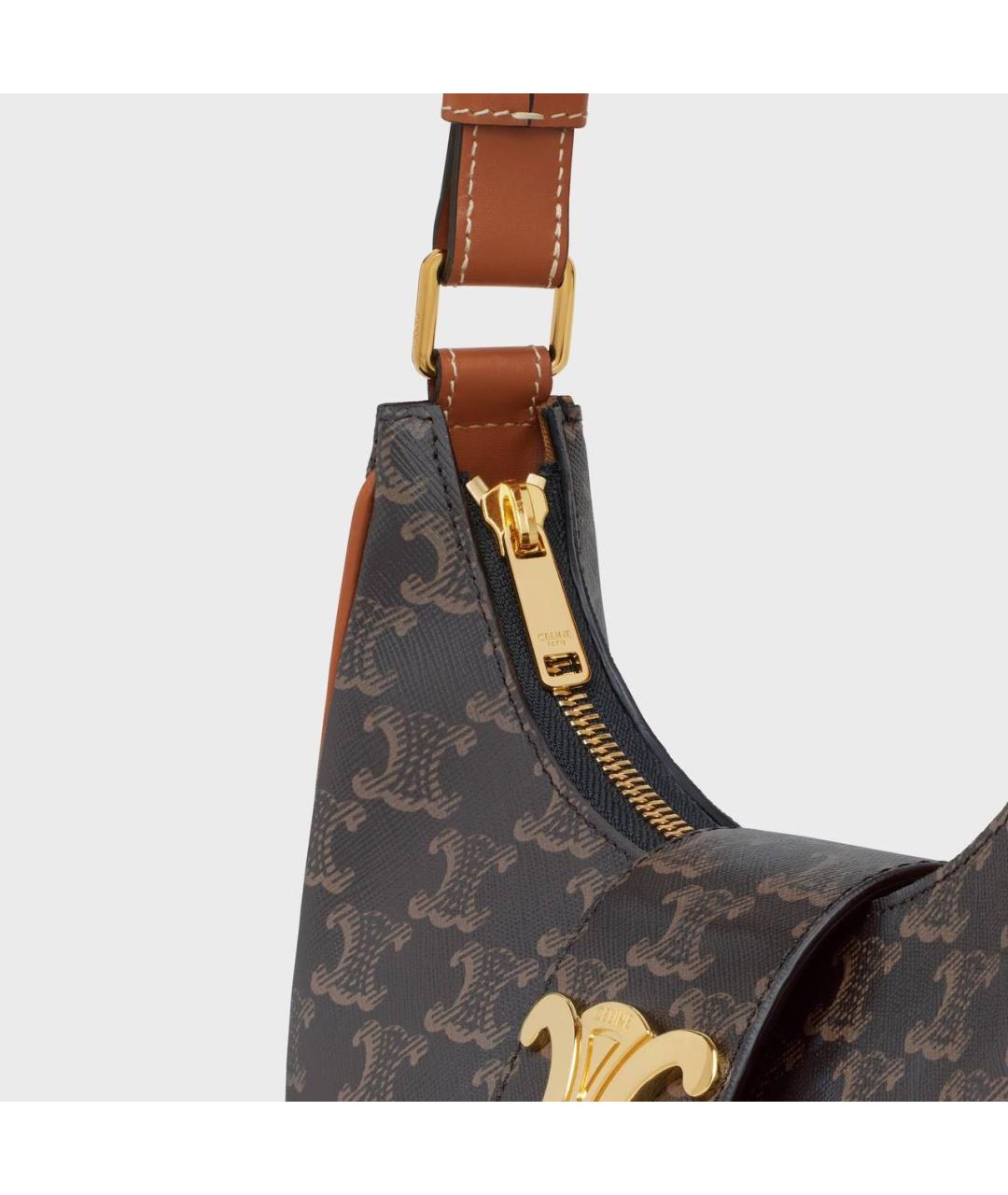 CELINE Коричневая сумка с короткими ручками, фото 3