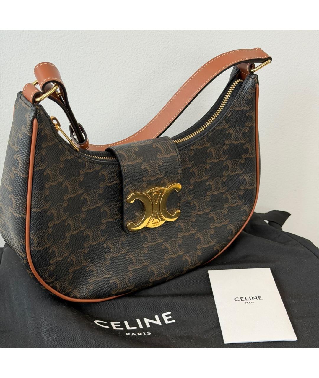 CELINE Коричневая сумка с короткими ручками, фото 2