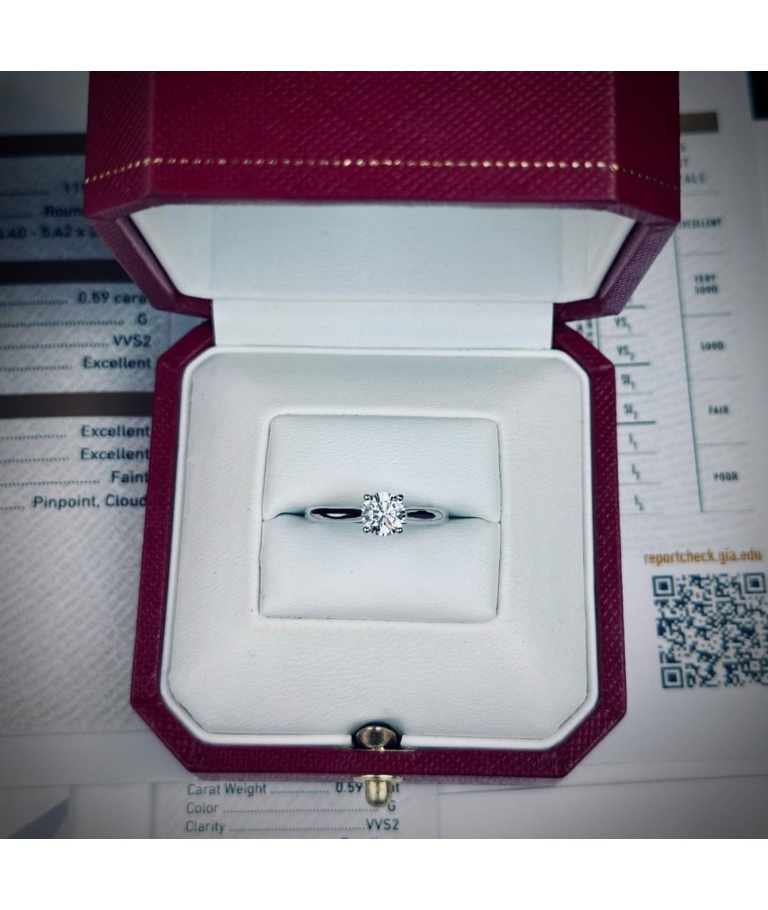 CARTIER Белое платиновое кольцо, фото 4