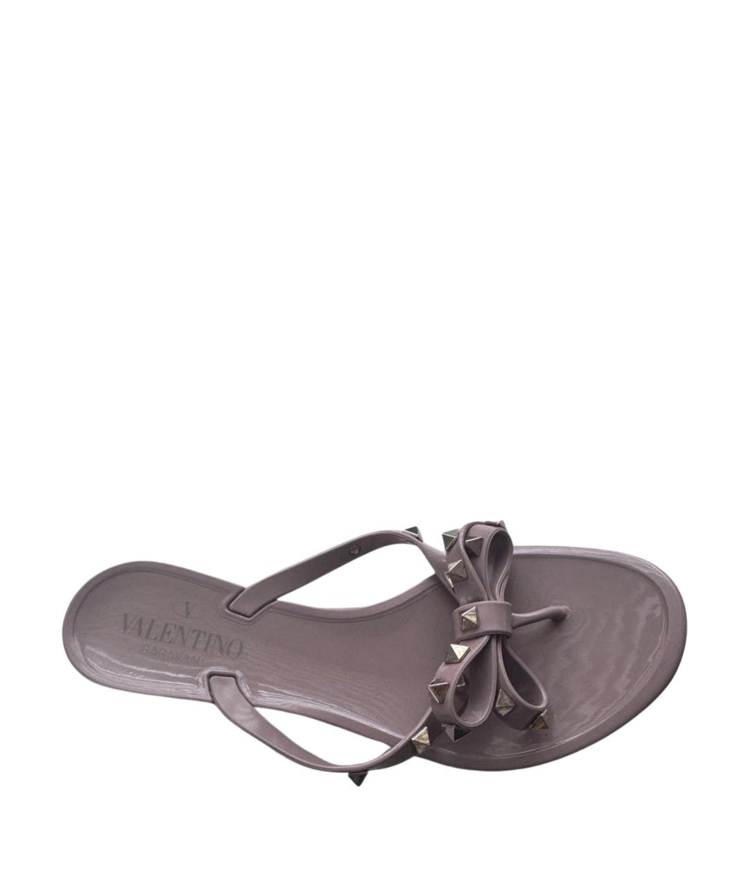 VALENTINO Бежевые резиновые шлепанцы, фото 1