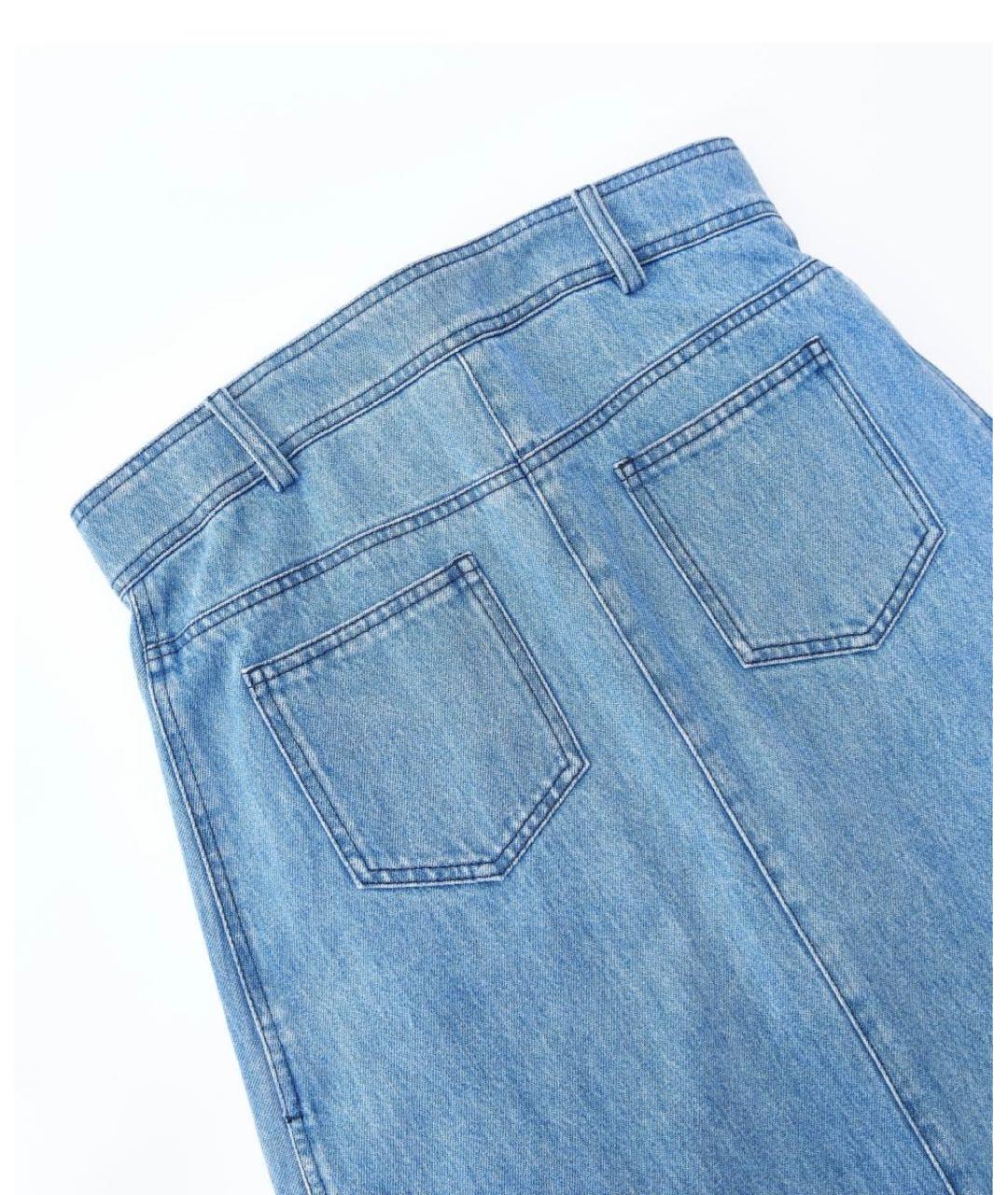 CHANEL Голубое деним повседневное платье, фото 4