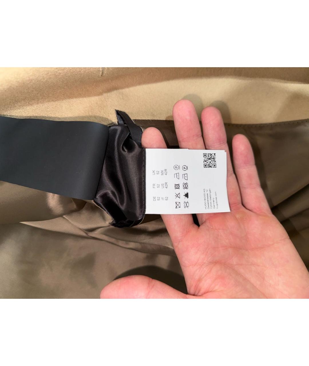 HUGO BOSS Бежевое шерстяное пальто, фото 3