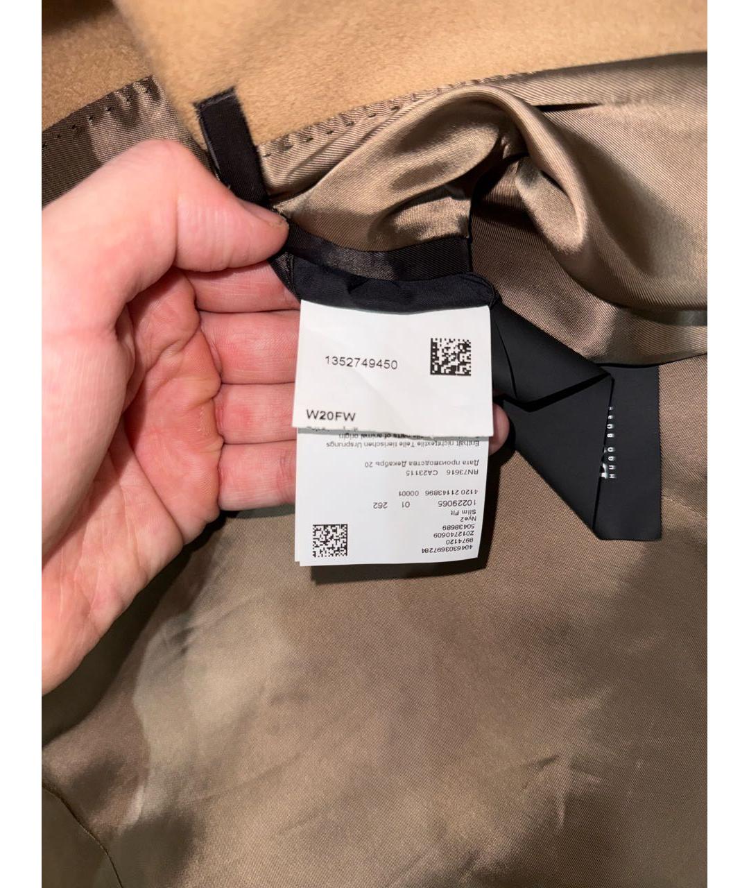 HUGO BOSS Бежевое шерстяное пальто, фото 4