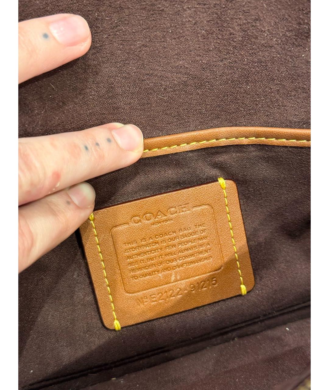 COACH Черная кожаная сумка через плечо, фото 3