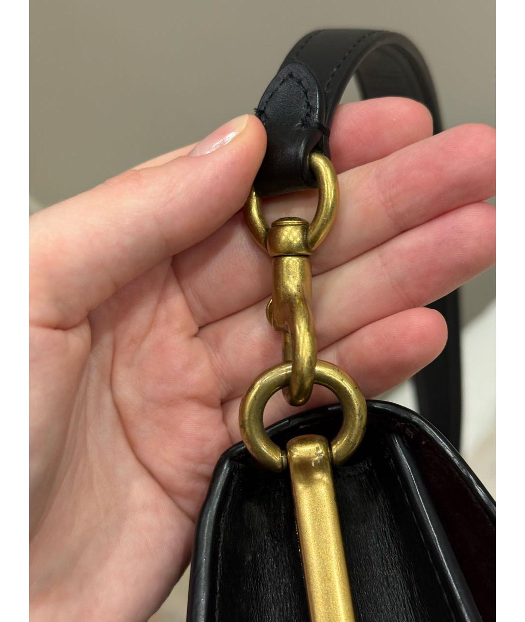 COACH Черная кожаная сумка через плечо, фото 6