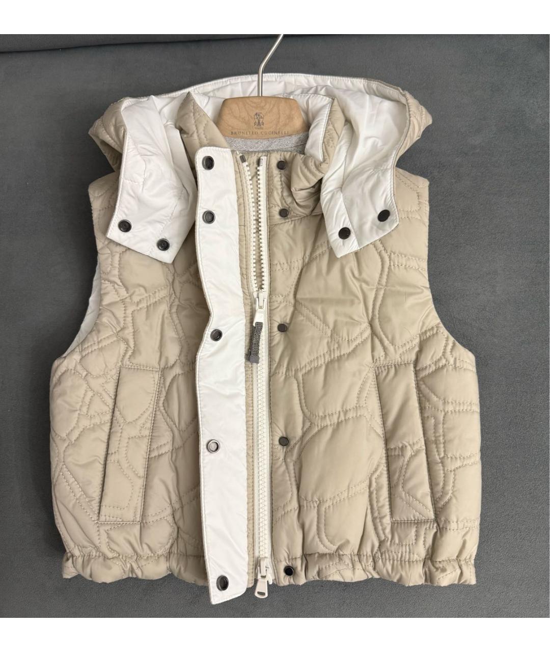 BRUNELLO CUCINELLI Бежевый жакет / жилет, фото 3