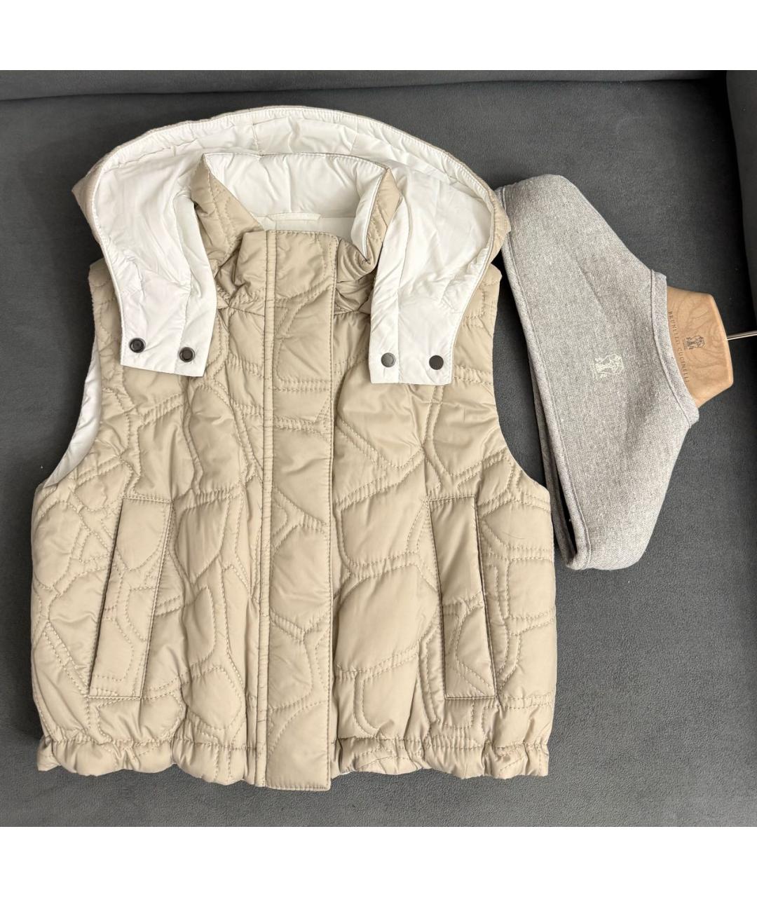 BRUNELLO CUCINELLI Бежевый жакет / жилет, фото 6