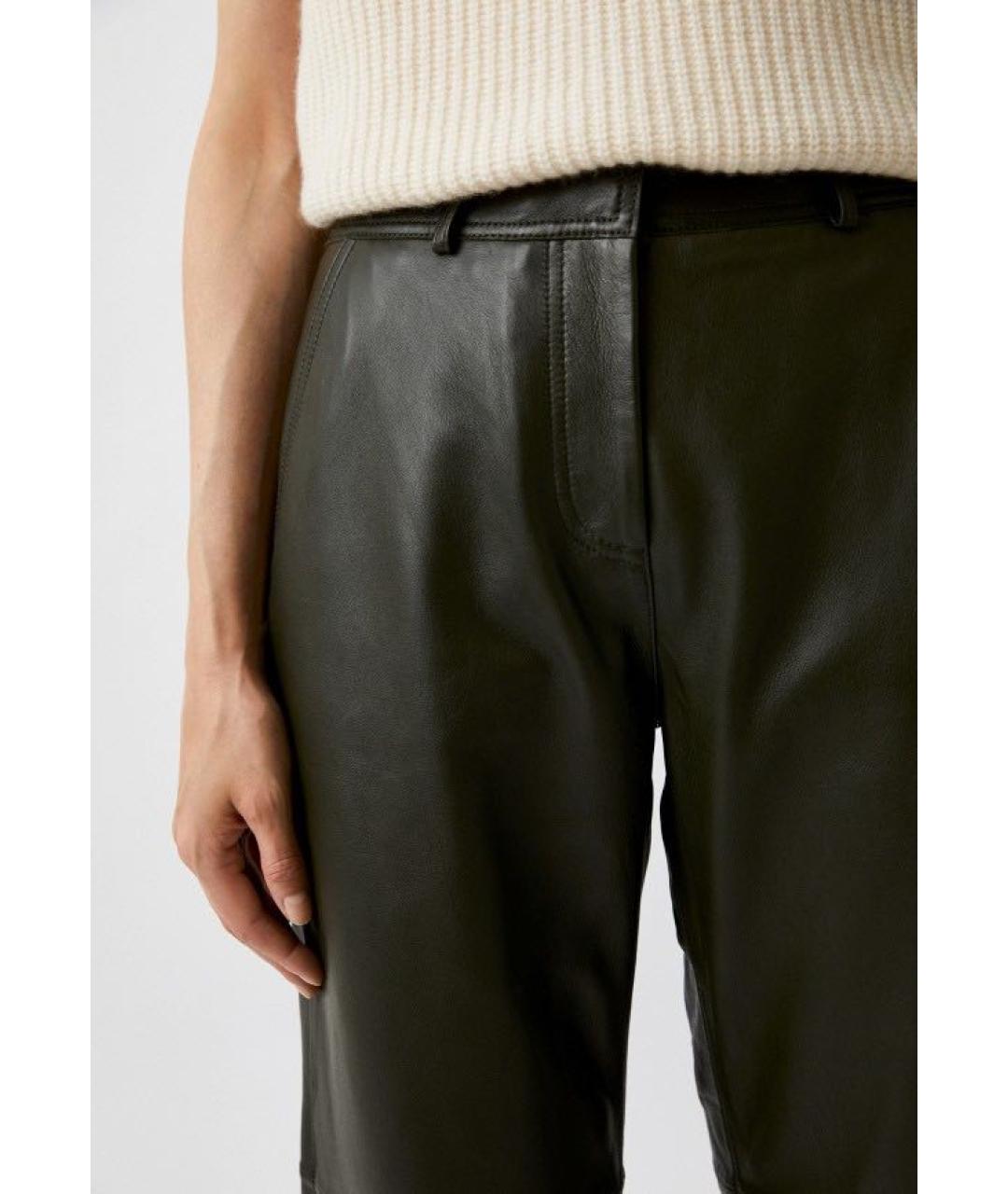 WEEKEND MAX MARA Зеленые кожаные кюлоты, фото 5