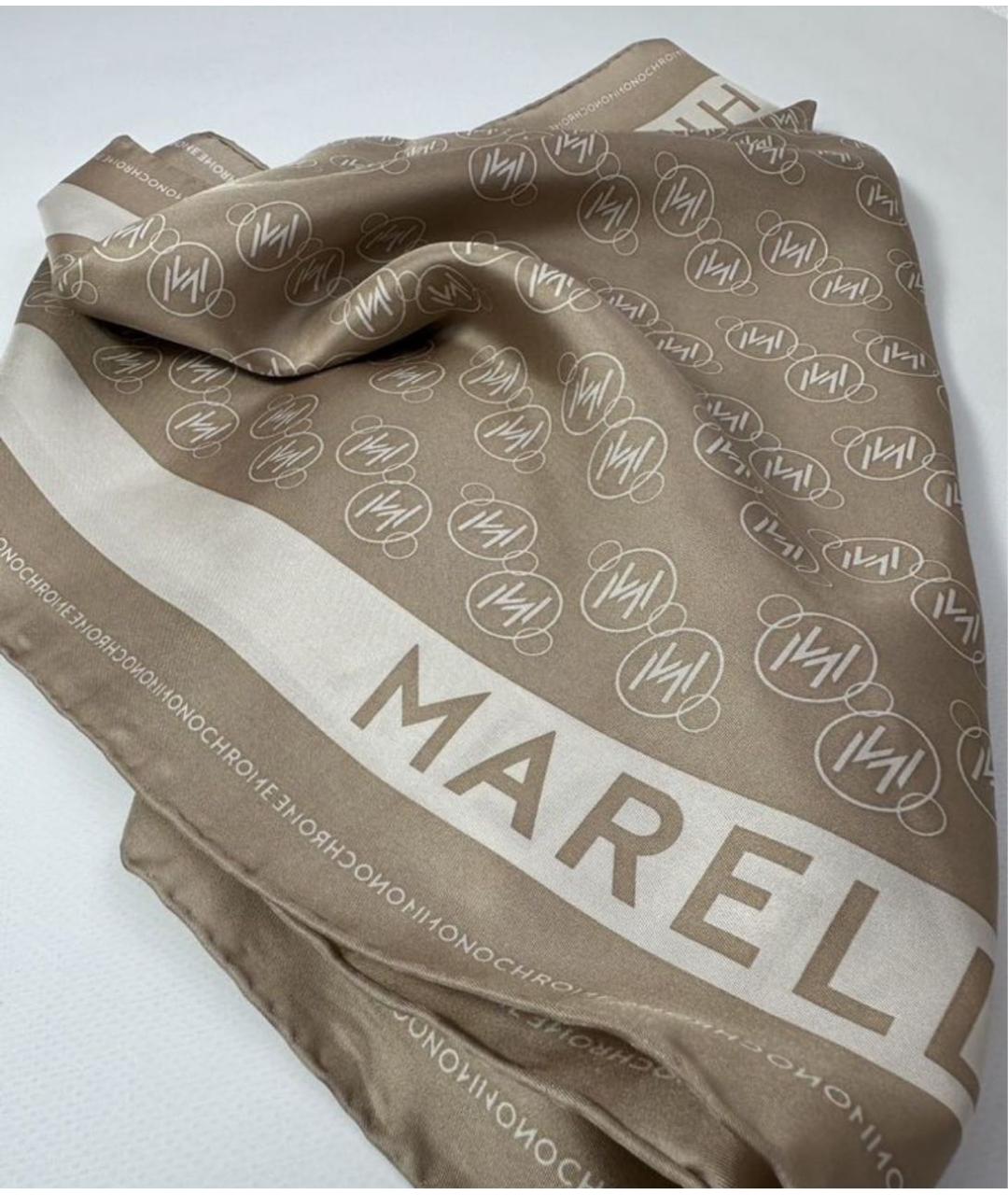 MAX MARA Бежевый шелковый платок, фото 2