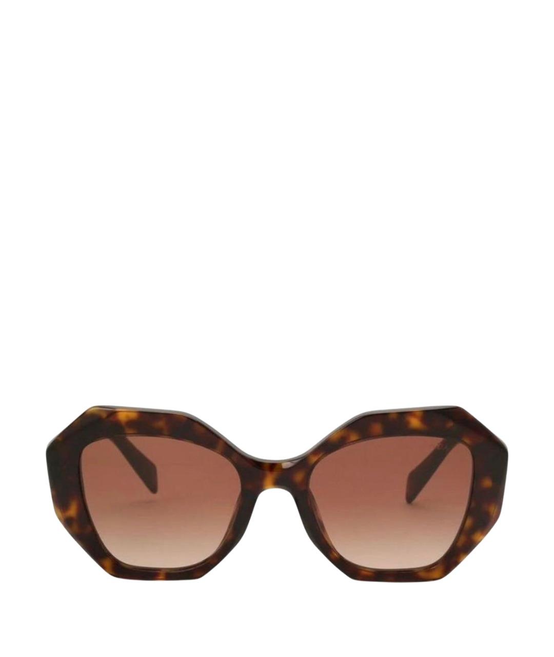 PRADA Коричневые пластиковые солнцезащитные очки, фото 1