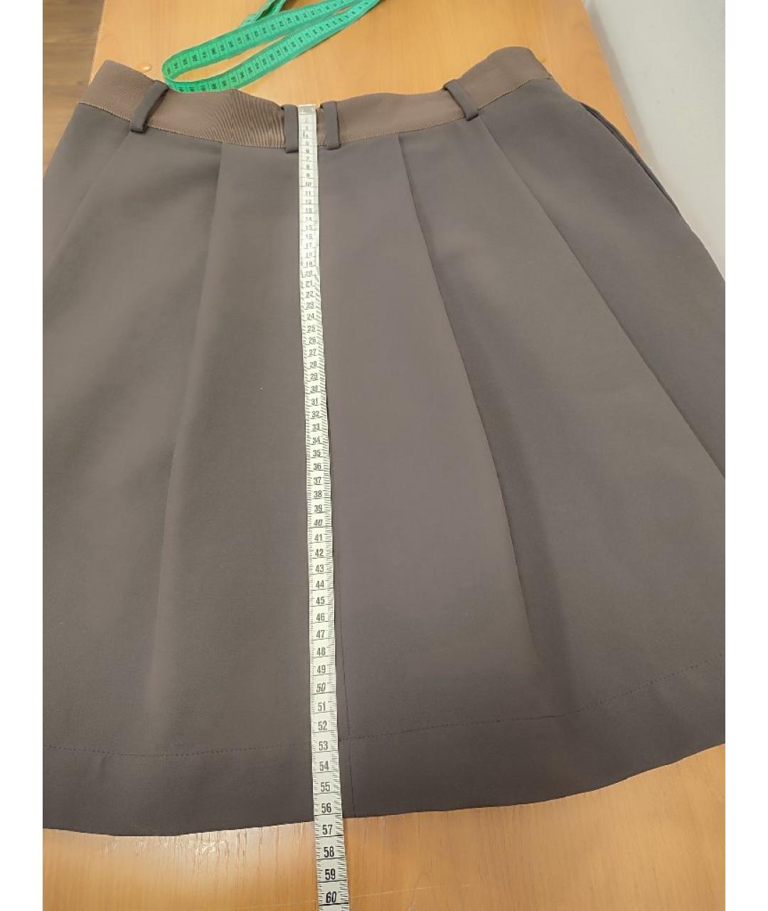 ARMANI COLLEZIONI Коричневая хлопковая юбка миди, фото 6