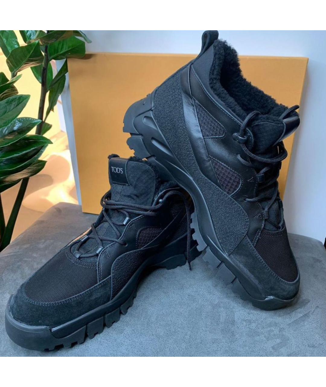 TOD'S Черные кожаные высокие ботинки, фото 7