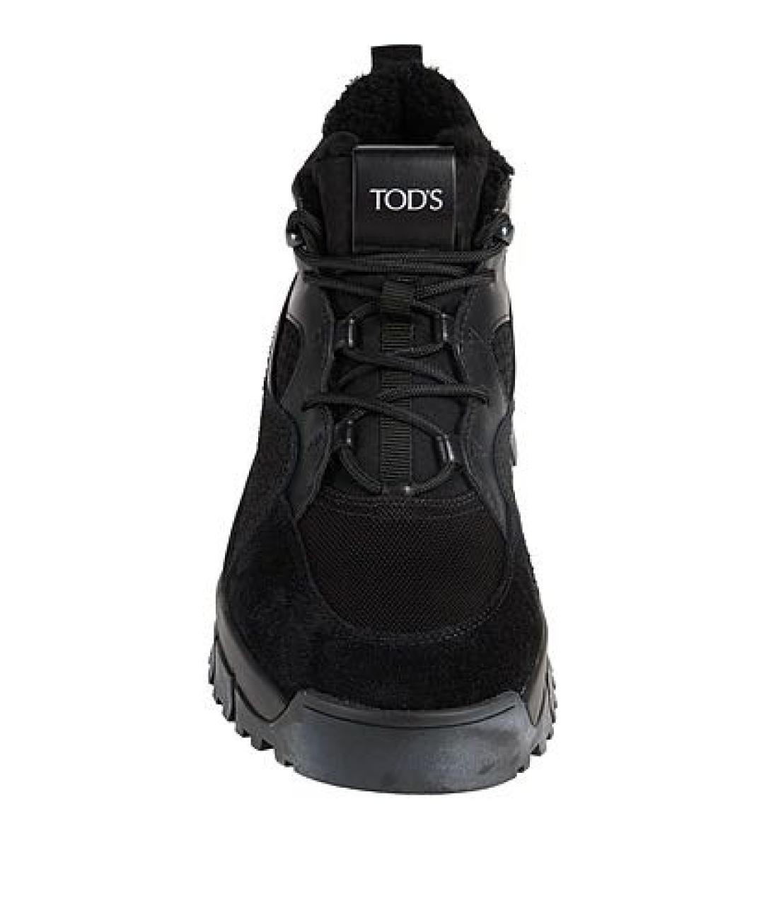 TOD'S Черные кожаные высокие ботинки, фото 2