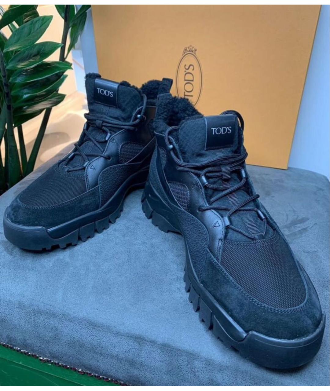 TOD'S Черные кожаные высокие ботинки, фото 3