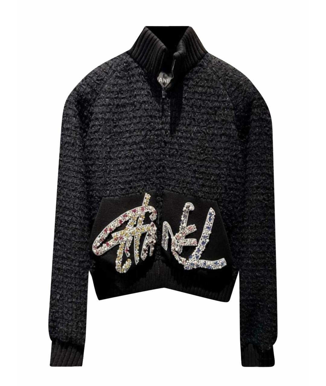CHANEL Черный твидовый жакет/пиджак, фото 7