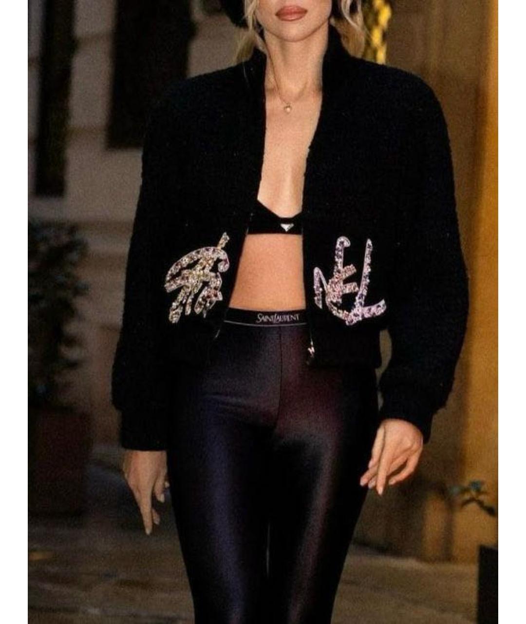 CHANEL Черный твидовый жакет/пиджак, фото 2