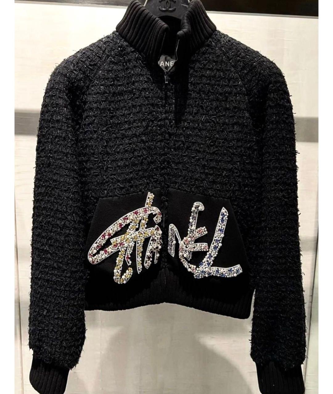 CHANEL Черный твидовый жакет/пиджак, фото 3