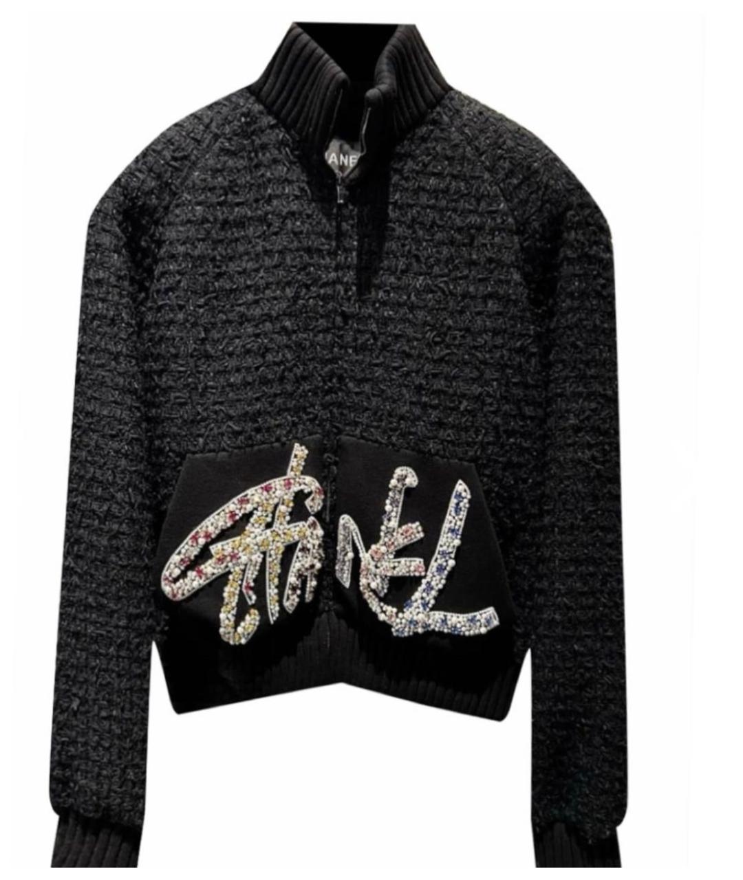 CHANEL Черный твидовый жакет/пиджак, фото 6