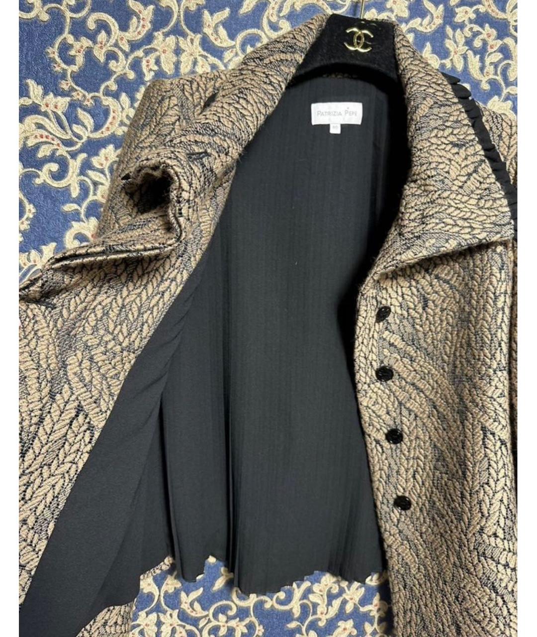 PATRIZIA PEPE Бежевый шерстяной жакет/пиджак, фото 8