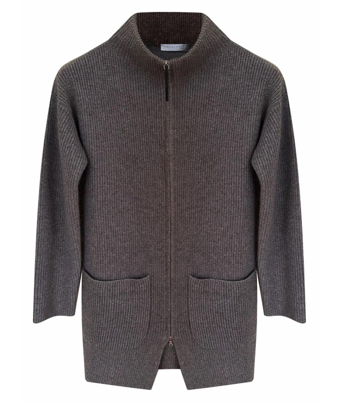 FABIANA FILIPPI Серый шерстяной кардиган, фото 1
