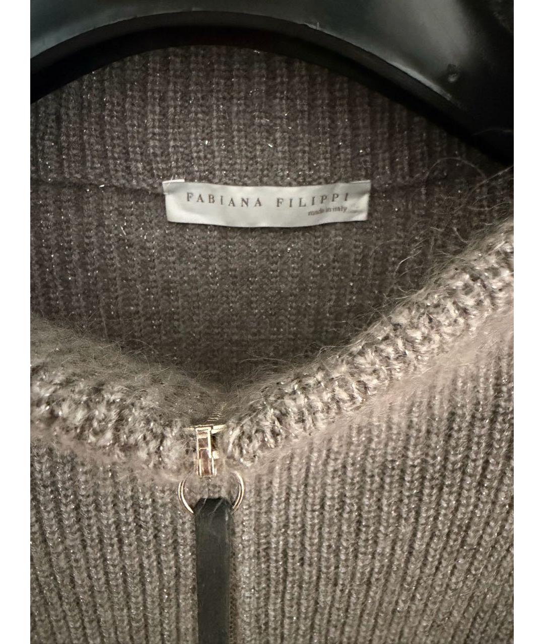 FABIANA FILIPPI Серый шерстяной кардиган, фото 4
